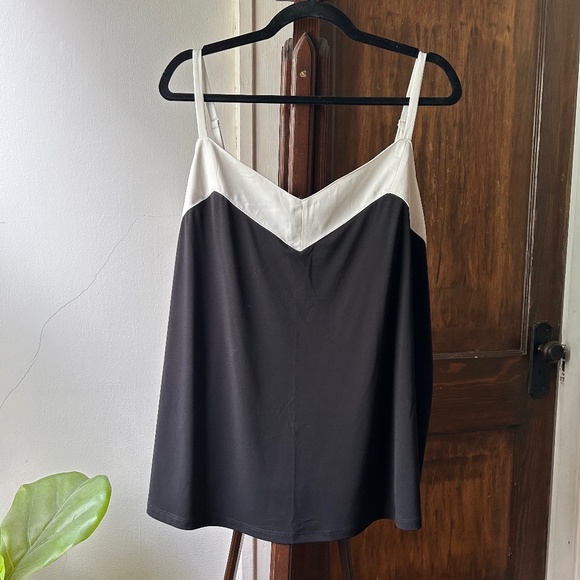 Glamour x Lane Bryant Tank, Black with White - Picture 1 of 5